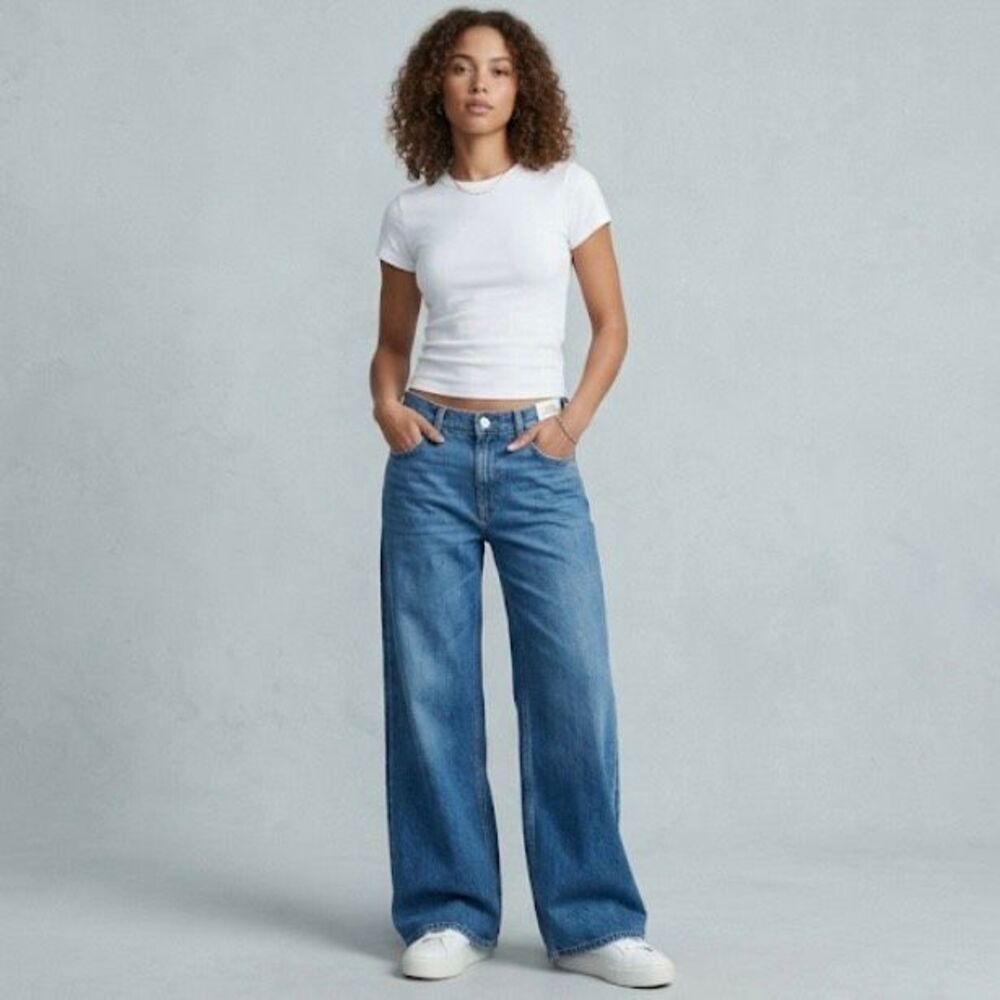 Rag and bone low-rise wide leg light wash concealed buttons fly 90’s vibes vinta - Picture 1 of 7